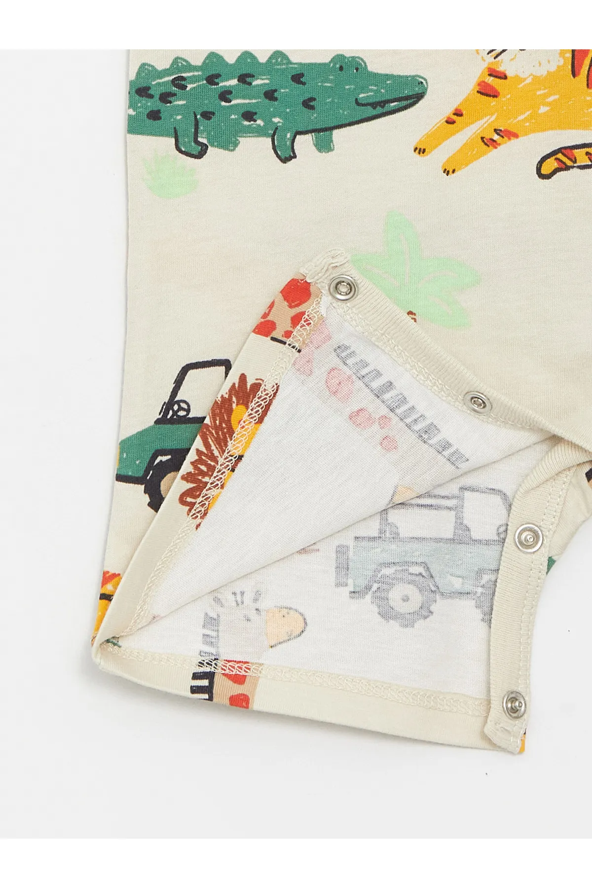 LC Waikiki  Bedruckter Baby-Jungen-Jumpsuit im 2er-Pack mit Rundhalsausschnitt