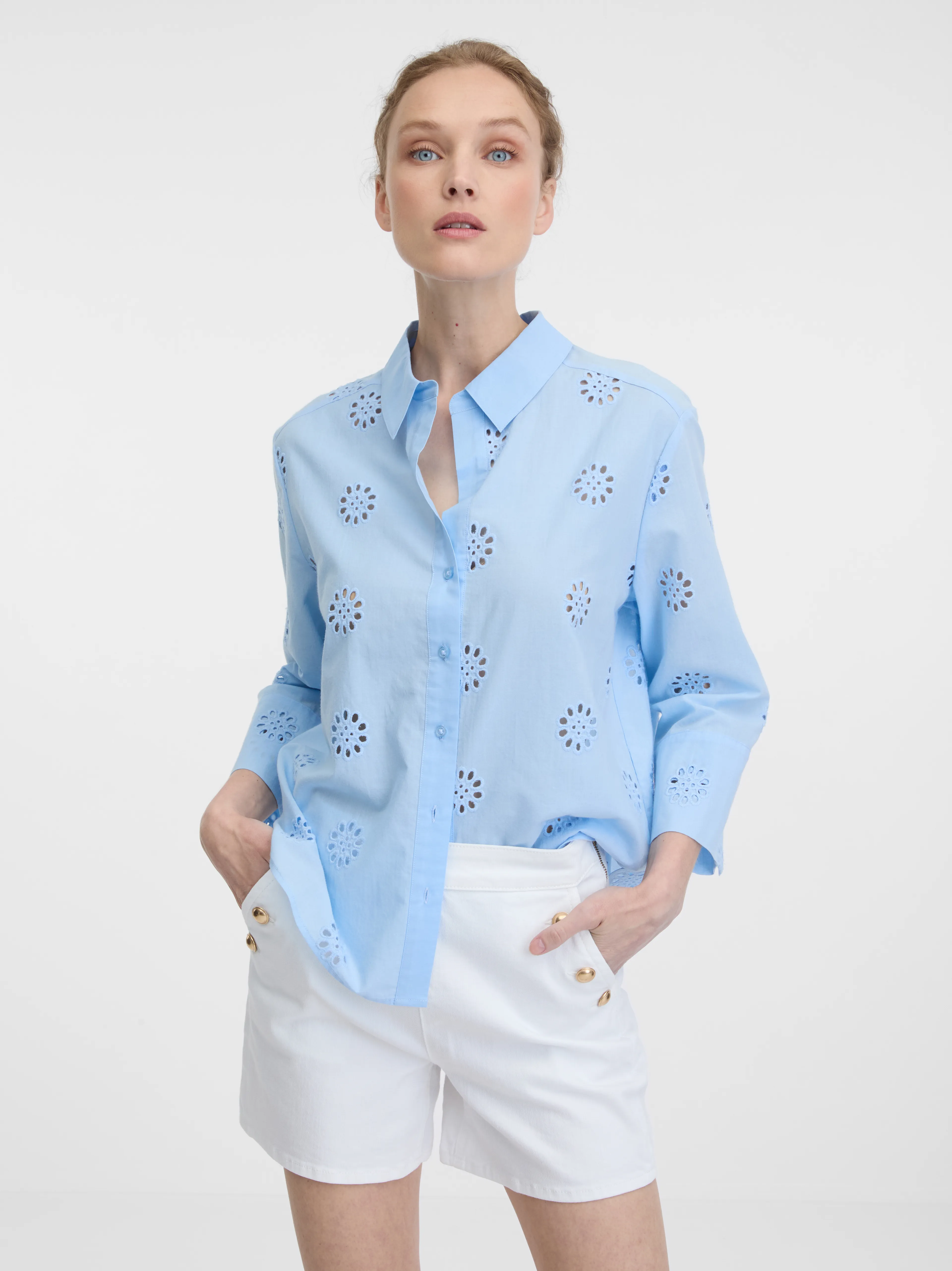 Blaues Damenhemd ORSAY