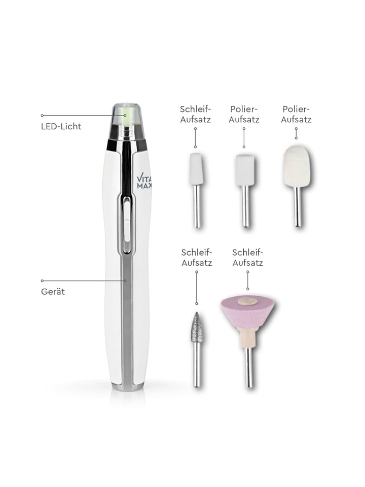 VITALmaxx Mani- & Pediküre-Set mit 5 Aufsätzen günstig kaufen onesize
