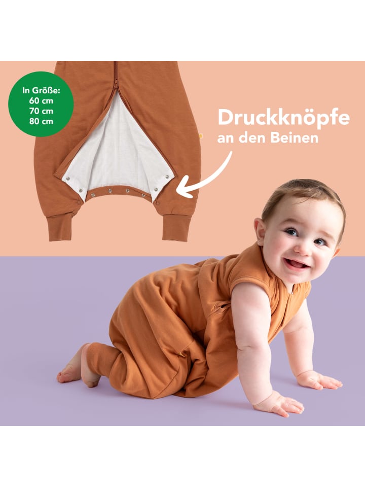 Schlummersack Ganzjahres Schlafsack mit Füßen, 2.5 TOG in Hellbraun günstig kaufen