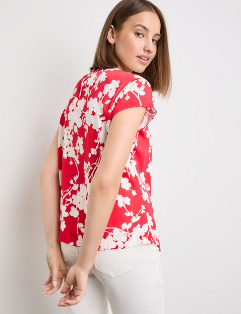 Kurzarmbluse mit Floralprint