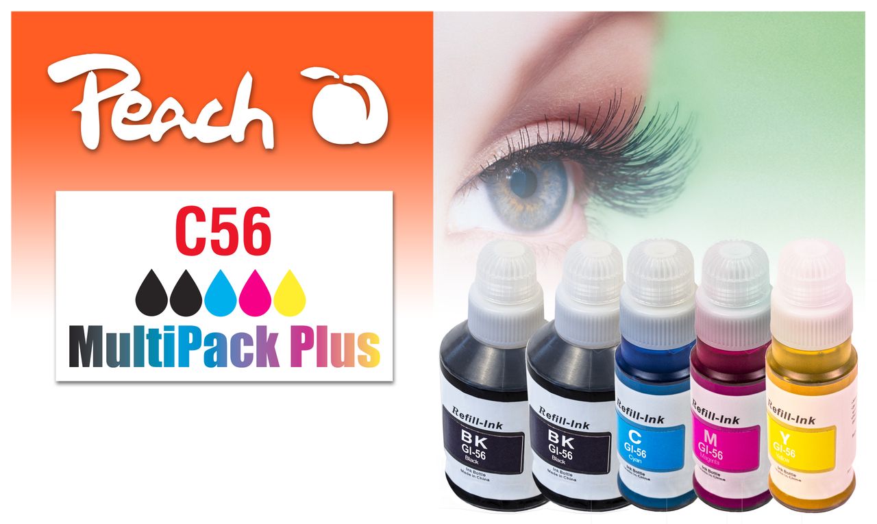 Peach Spar Pack Plus Tintenpatronen, ersetzt Canon GI-56