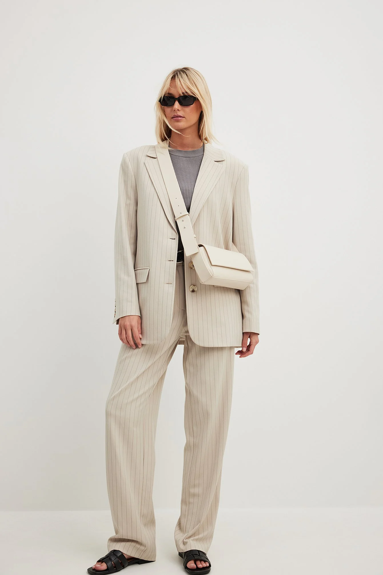 Gestreifter Oversize-Blazer