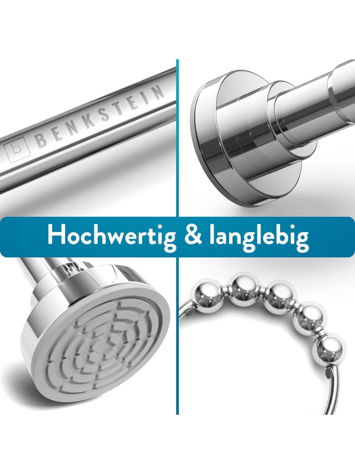 Benkstein BENKSTEIN Duschvorhangstange - 125–220 cm - Edelstahl - ausziehbar & rostfrei günstig kaufen onesize
