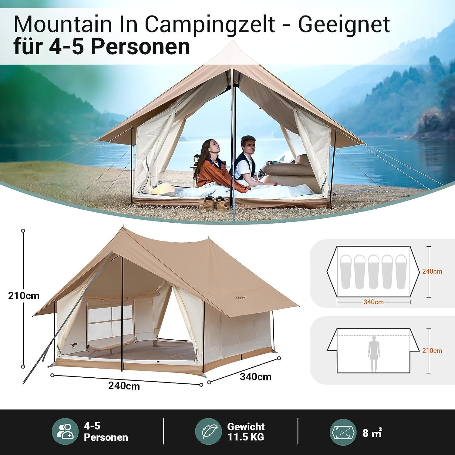 KingCamp MOUNTAIN IN C2 K Zelt