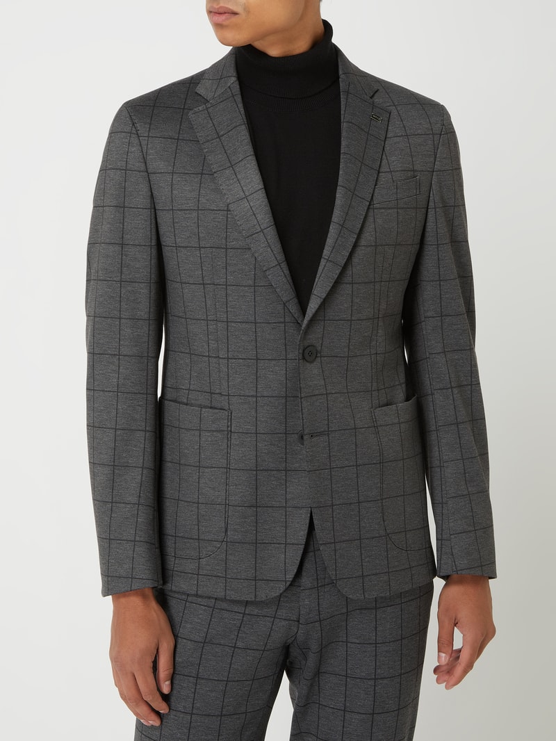 Extra Slim Fit 2-Knopf-Sakko mit Viskose-Anteil Modell 'Neel' in mittelgrau