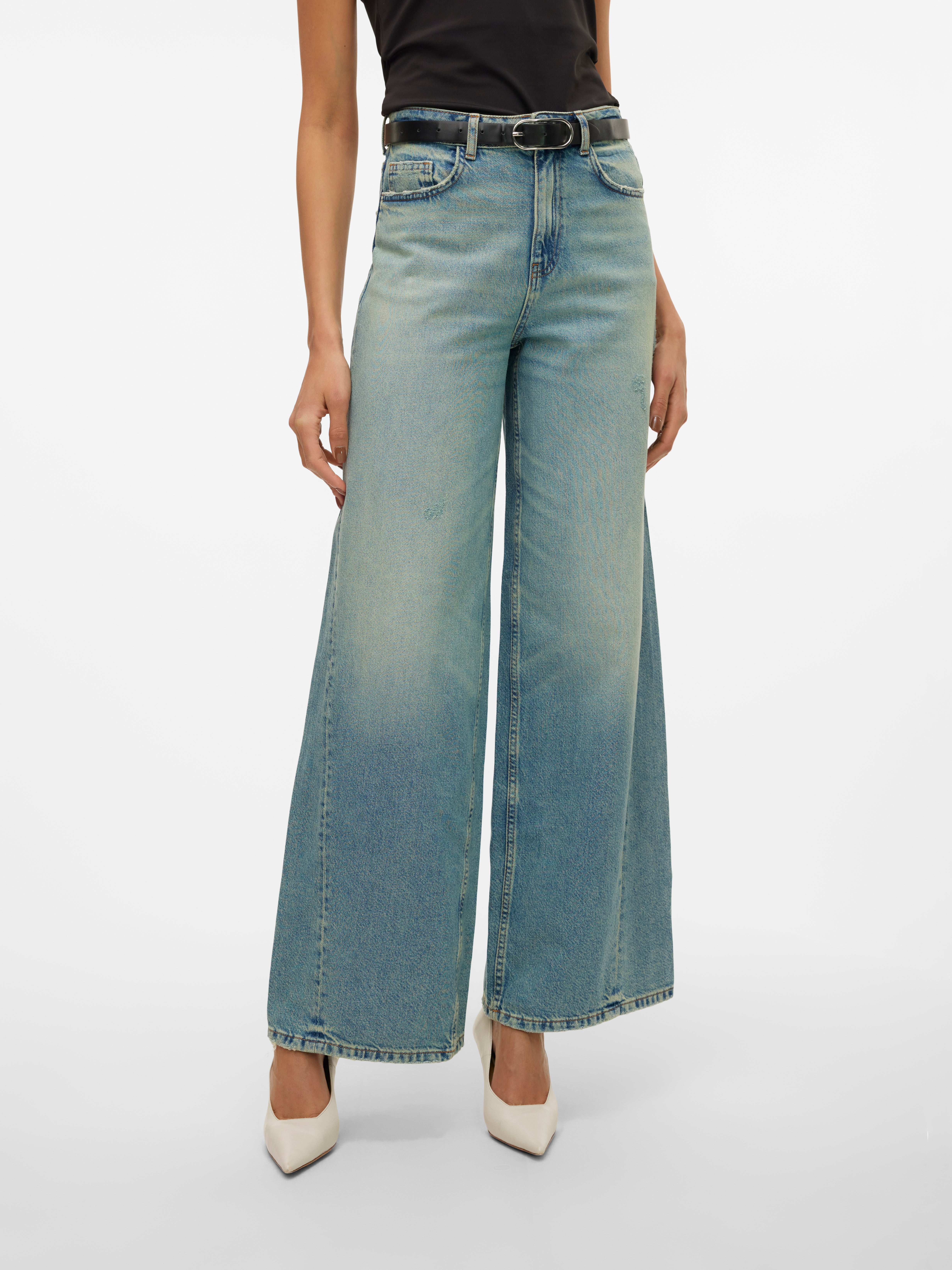 VMROWAN Hohe Taille Weit geschnitten Jeans