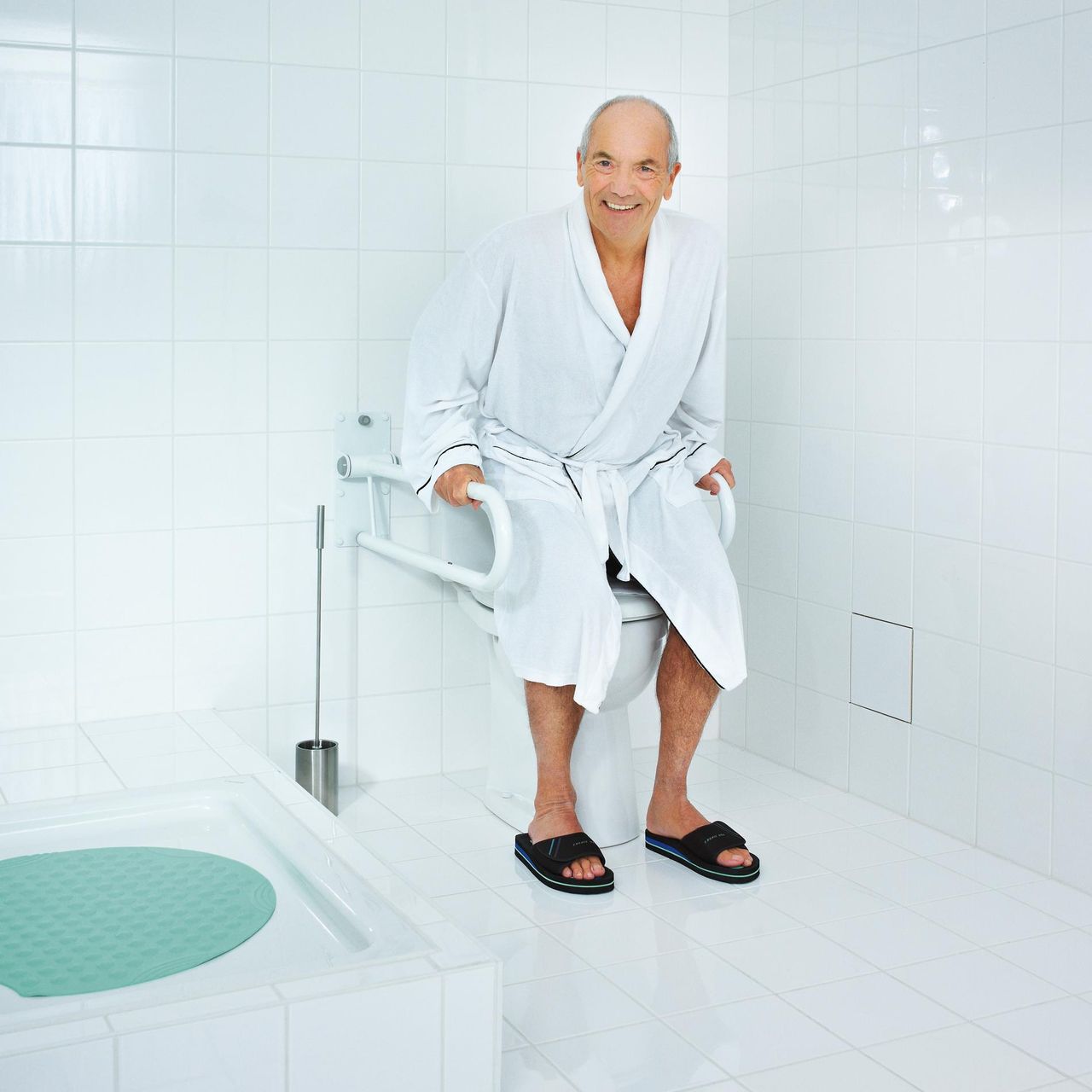 Ridder WC-Aufstehbügel Tim ca. 76 cm, weiß, klappbar Stahl