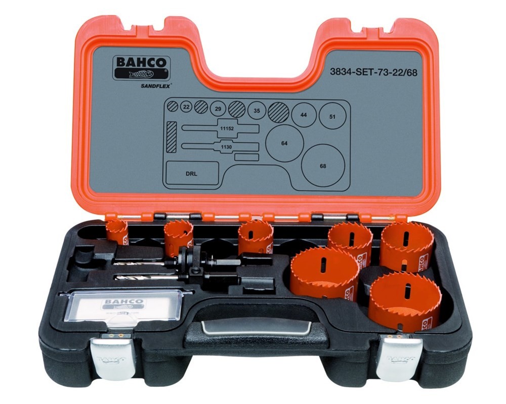 Set carotă Bahco 3834-SET-86 25/32/35/51/54/76/92/114 mm