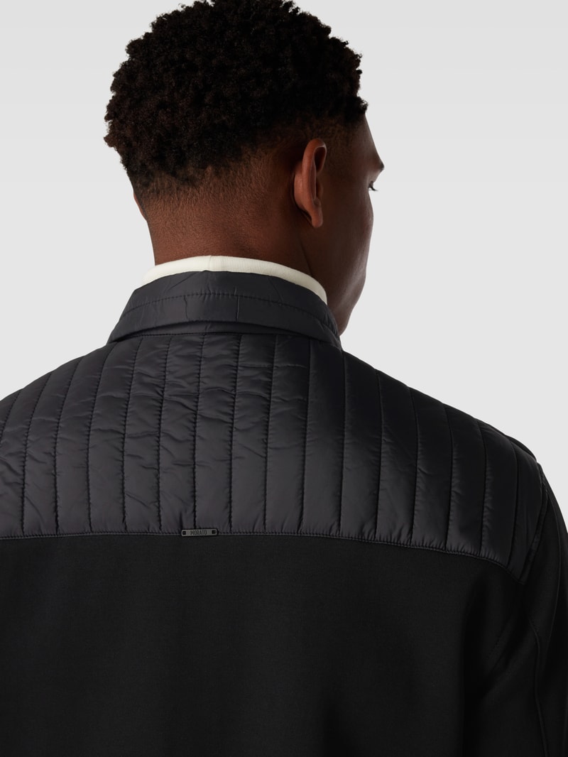 Hemdjacke mit Steppbesatz in schwarz