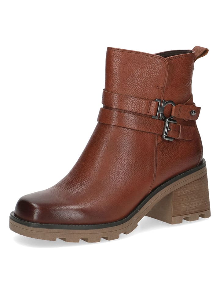 Caprice Leder-Stiefeletten in Braun günstig kaufen