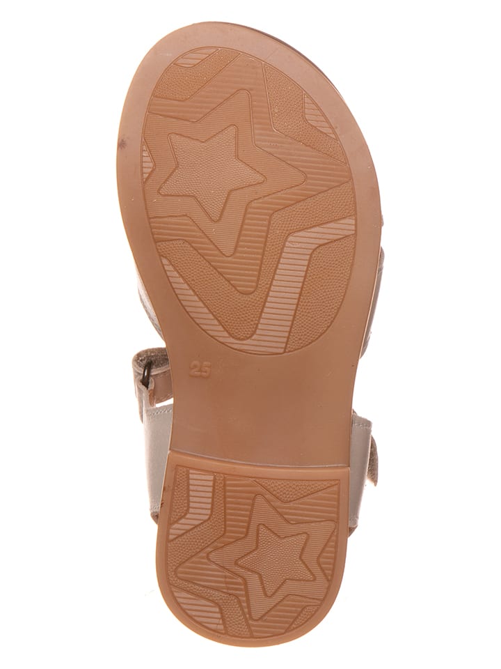 POM POM Leder-Sandalen in Beige günstig kaufen