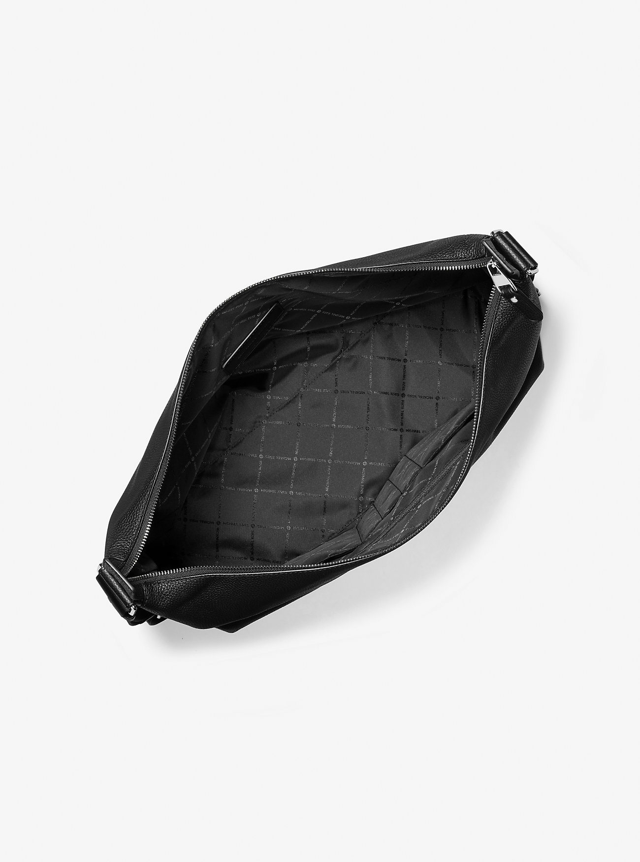 Hudson Pebbled Lær Hobo Bag - SVART