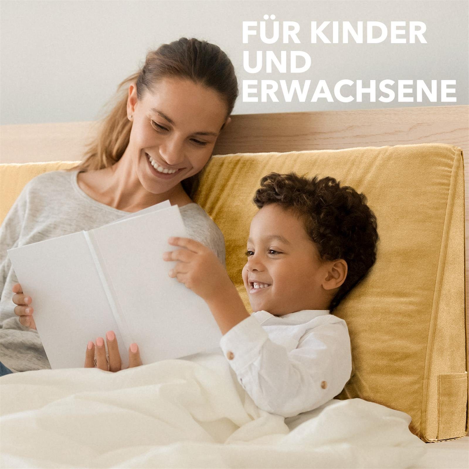 Björn&Schiller Rückenkissen Dreieckiges keilförmiges, Palettenkissen, Lounge Kissen Beige, ideal als Kopfkissen, Nackenkissen oder Bett Kopfteil Kissen