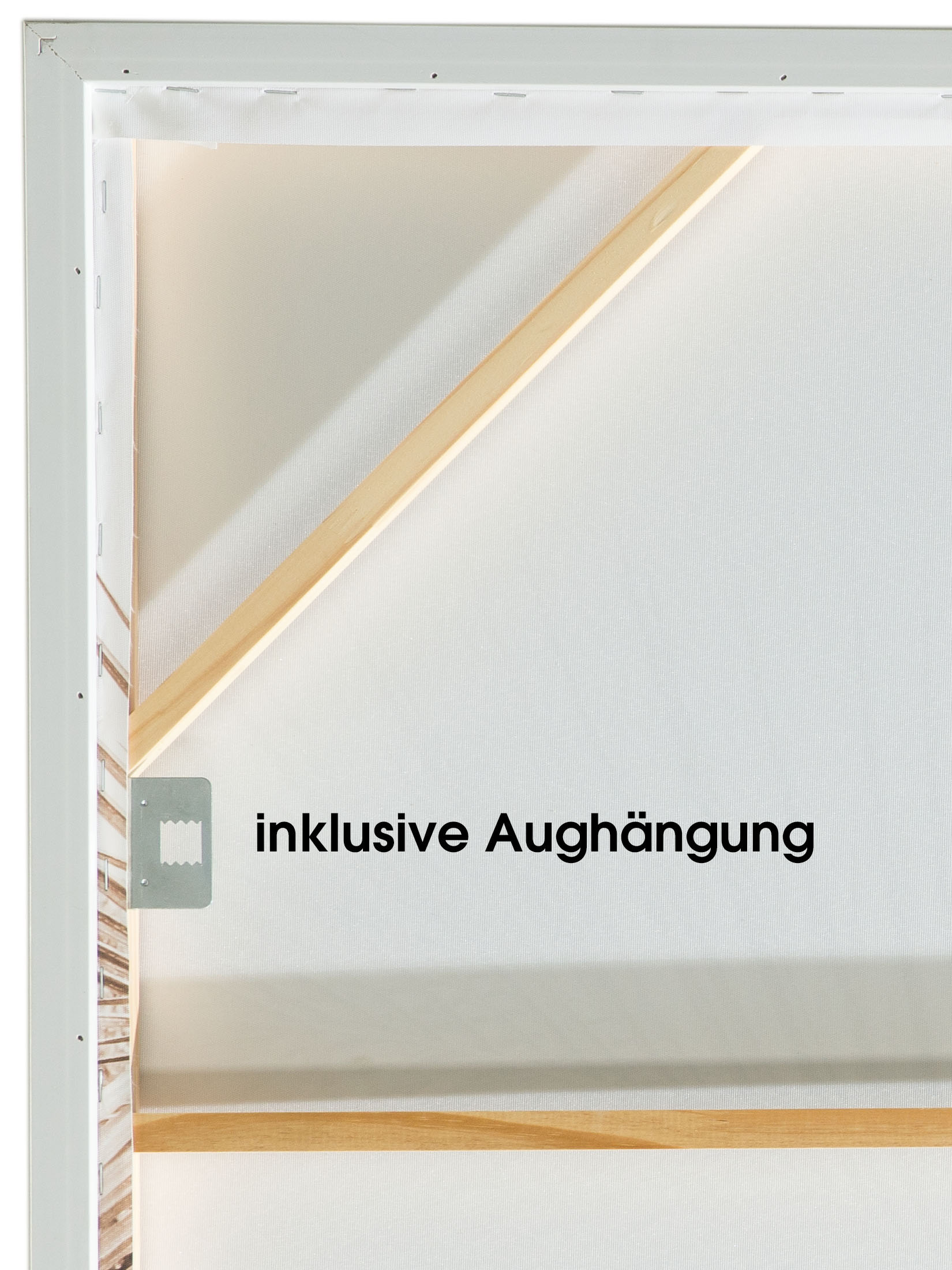 Palmela Leinwand-Druck-gerahmt, Beige