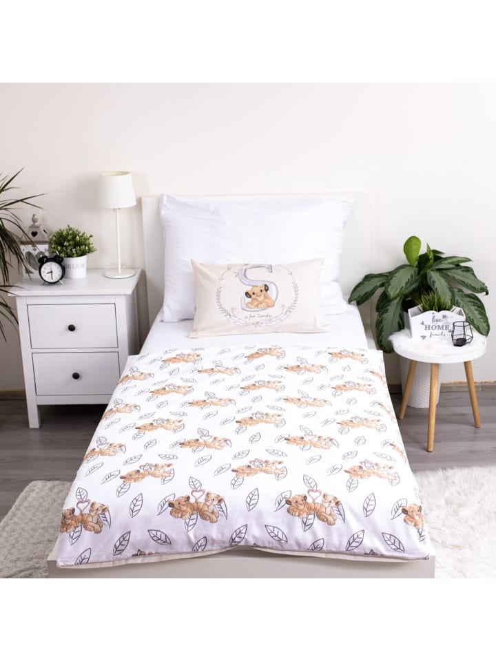 Disney König der Löwen 2-tlg.Set: Kinderbettwäsche Disney König der Löwen 100 x 135 cm in Weiß günstig kaufen 100