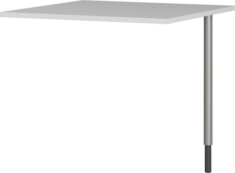 GERMANIA GW-Profi 2.0 Quadratisch Höhenverstellbar Sitz-Stehschreibtisch Hellgrau, Silber Melaminharzbeschichtete Spanplatte 800 x 800 mm