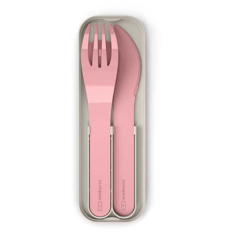 Set de 3 couverts rose Monbento