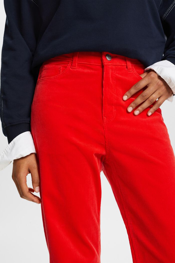 Cordhose mit gerader Passform und hohem Bund