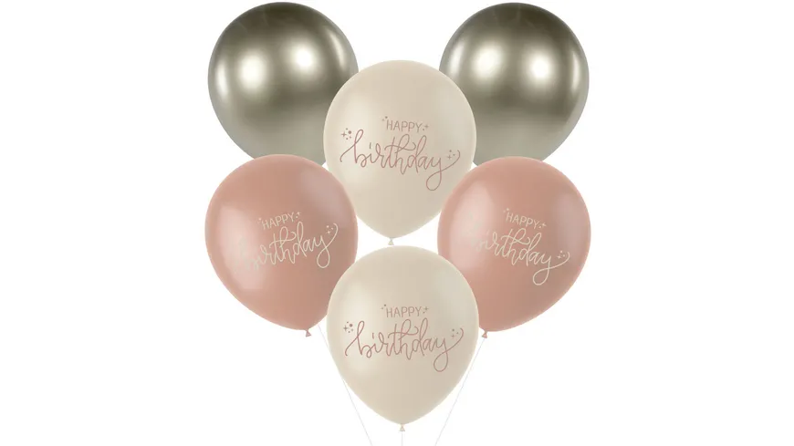 Folat - Latexballons - Crème Rose - 33 cm - 6 Stïuck