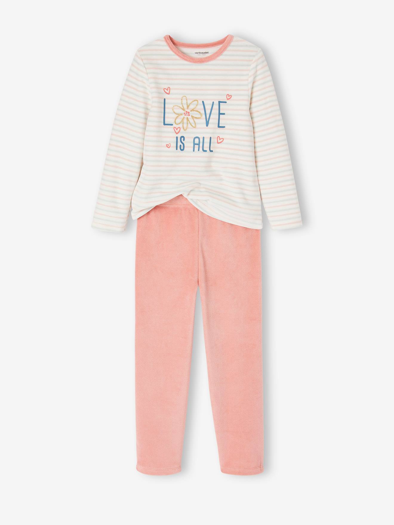 Lot de 2 pyjamas fleurs fille vert d'eau