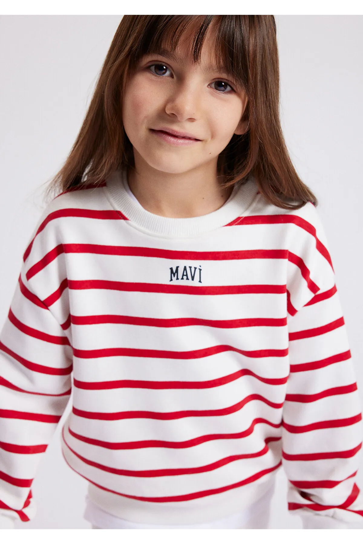 Mavi  Rot gestreiftes Sweatshirt mit Logo-Print 7s10038-82054