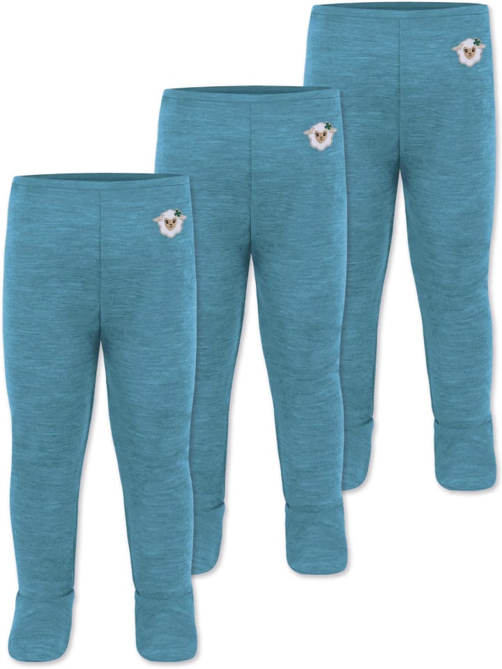 Normani Outdoor Sports 3er Pack Baby Merino Hose mit Füßen in Blau günstig kaufen