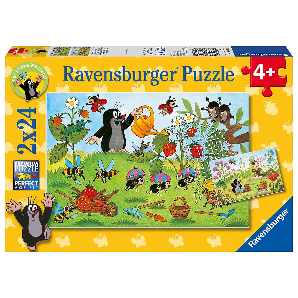 2er Set Puzzle, je 24 Teile, 26x18 cm, Der Maulwurf im Garten