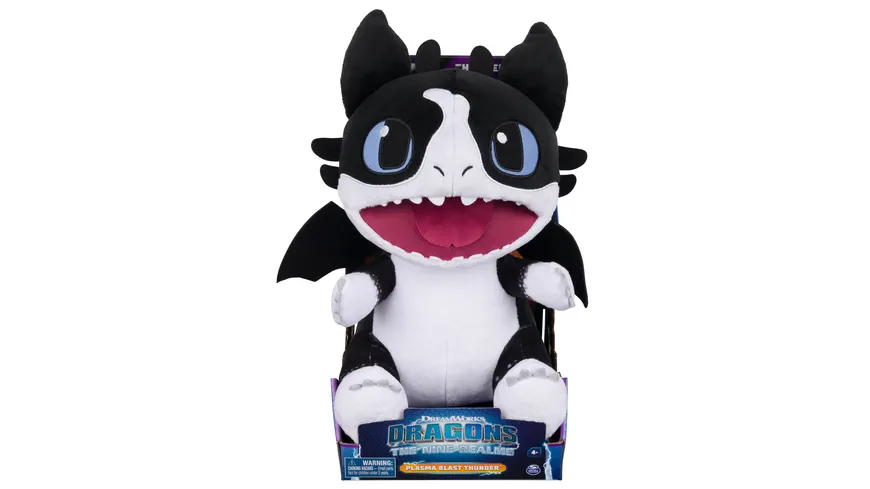 Spin Master DreamWorks Dragons Donner-Plüschtier mit Plasmastrahl-Funktion, 27,9cm großes Stofftier, Die 9 Welten