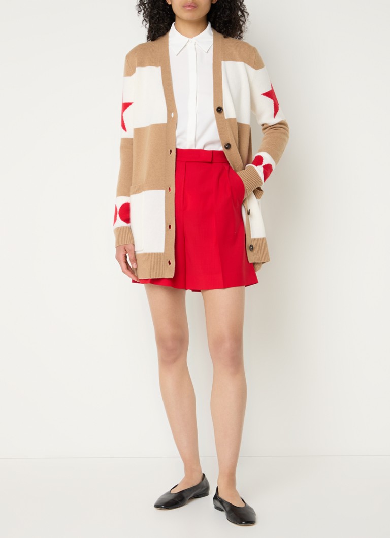 Gilet en maille fine MaxMara Valido en mélange de cachemire avec imprimé floqué