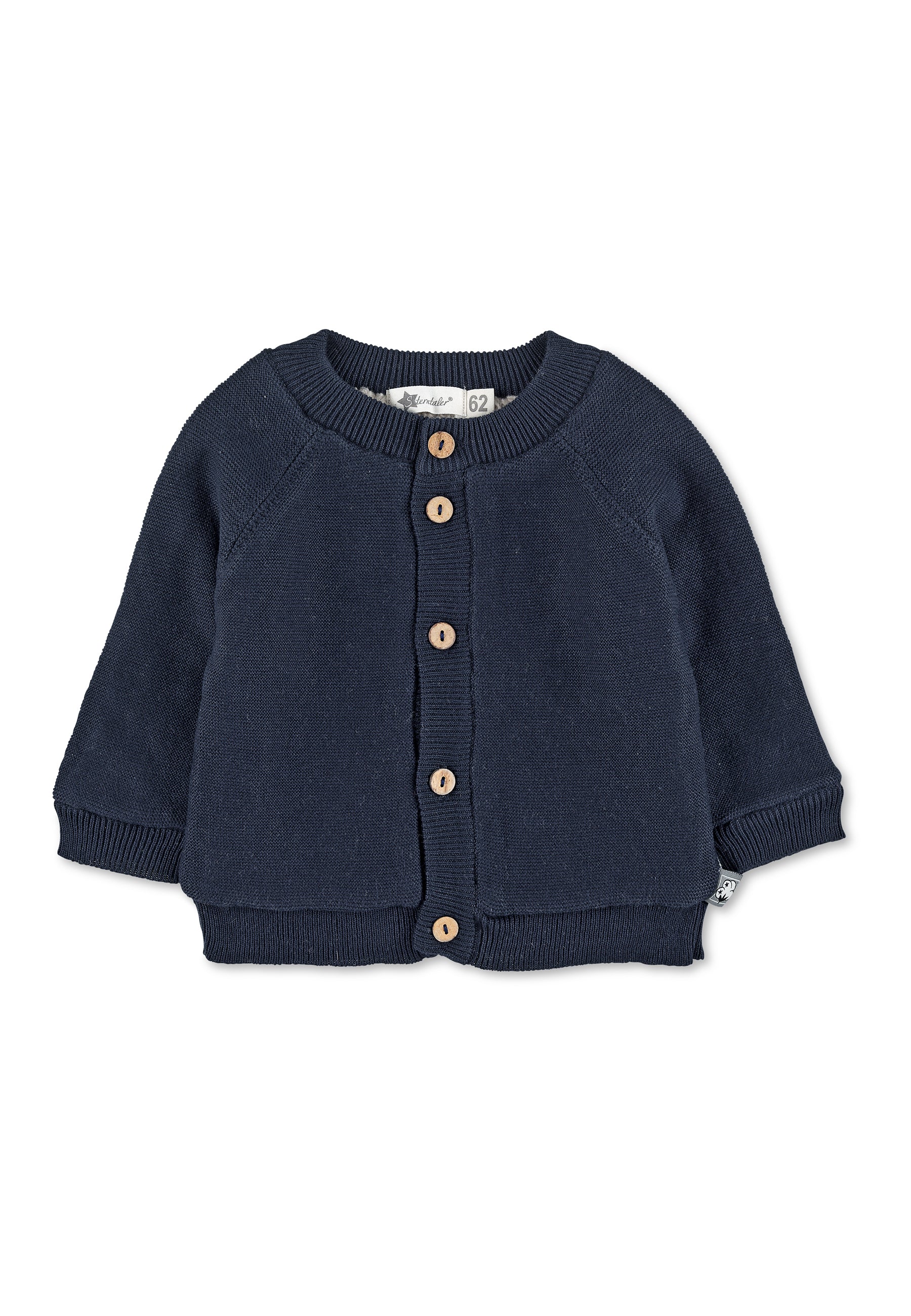 GOTS Strick-Jacke mit Stern am Rücken in 4 Farben