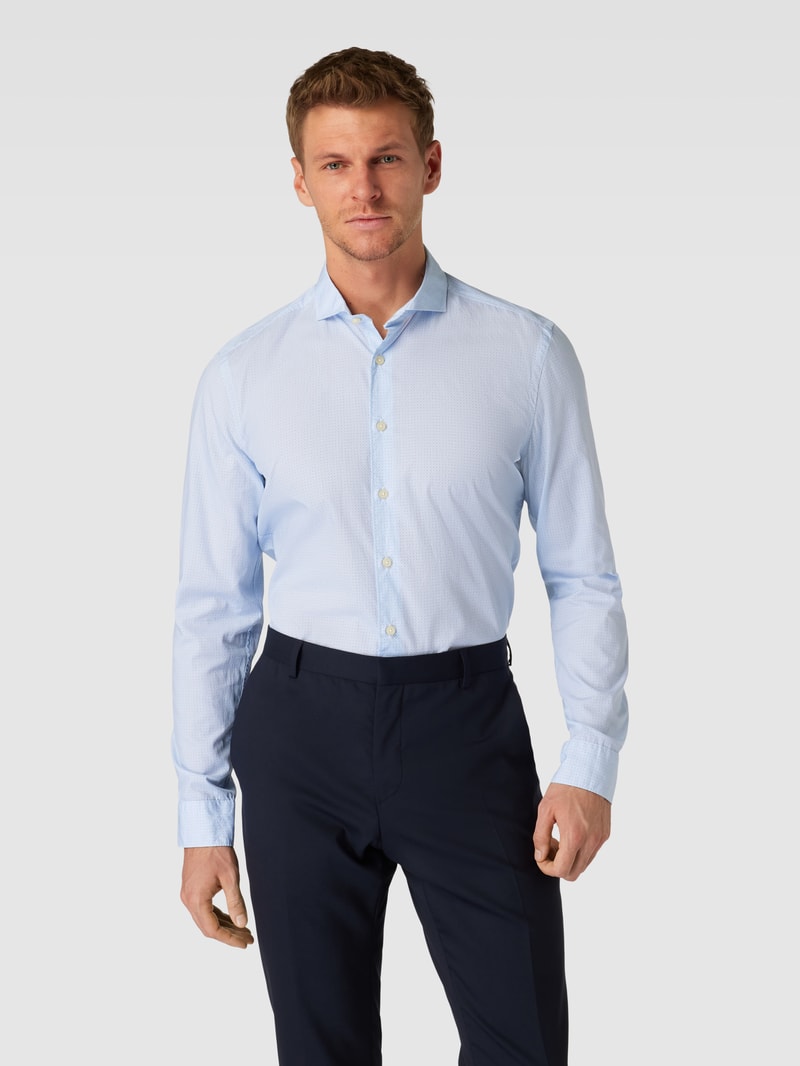 Regular Fit Business-Hemd mit Haifischkragen in bleu