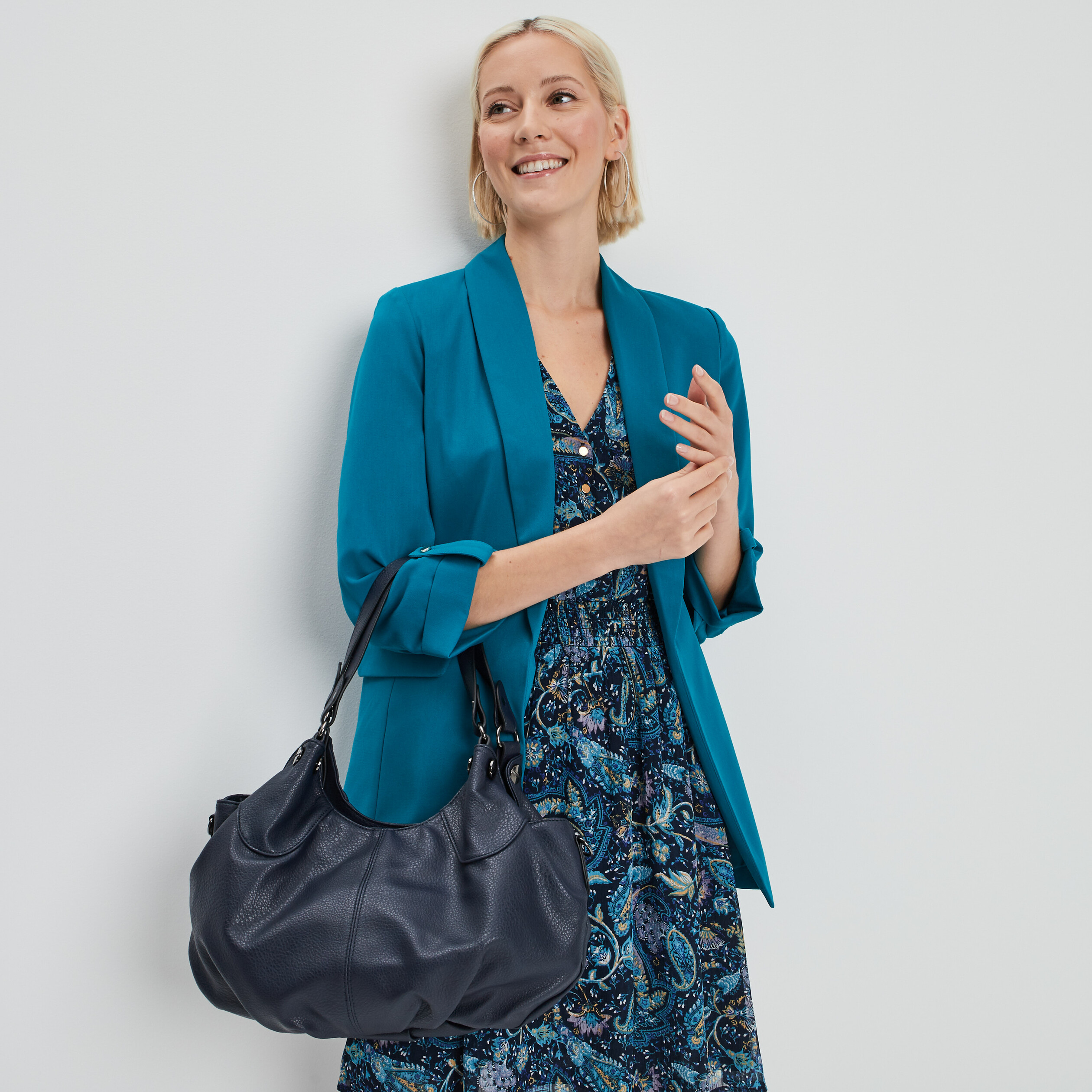 Sac porté-épaule bleu foncé femme | La Halle