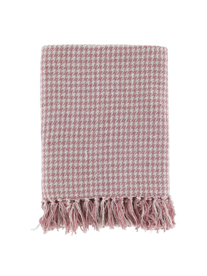 Chic Antique Plaid Decke Aix aus recycelter Baumwolle in himbeere günstig kaufen onesize
