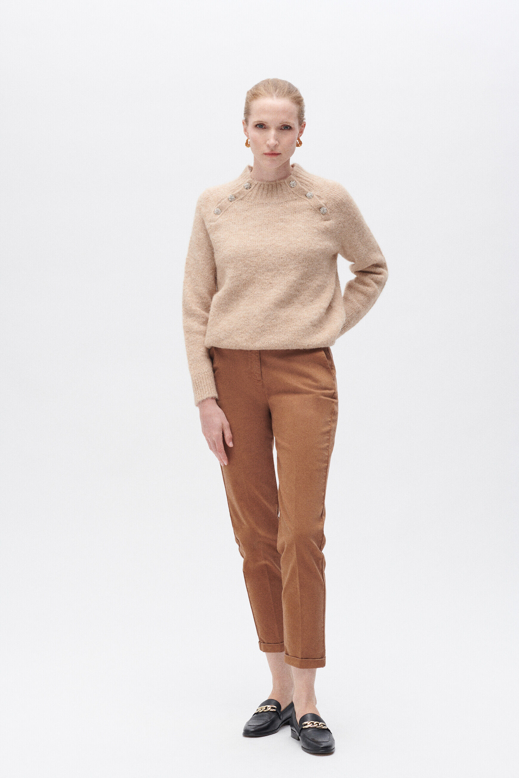 Pantalon pachille marron cognac femme