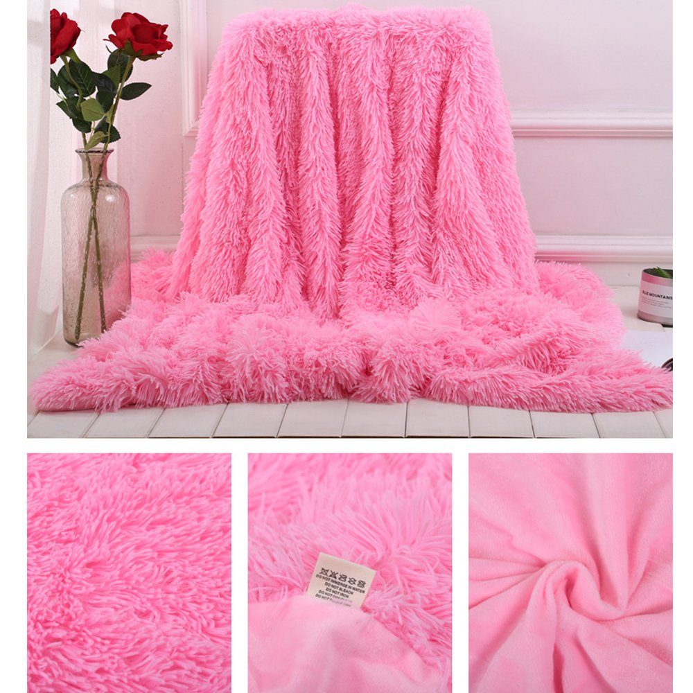 Wohndecke Super Weiche lange Zotteldecke, Flauschig Kuscheldecke Warme & Komfort, zggzerg