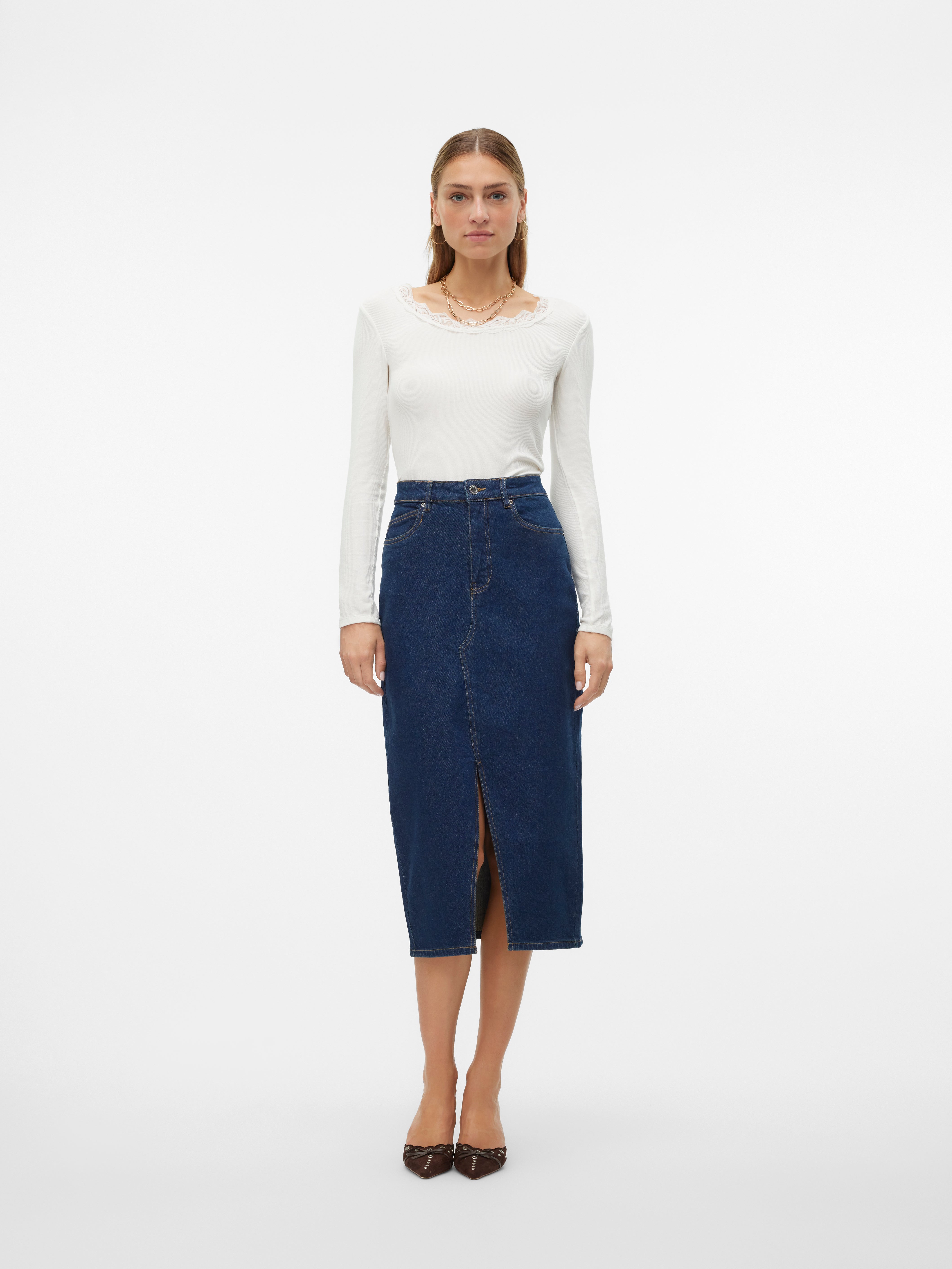 VMVERI Hohe Taille Langer Rock