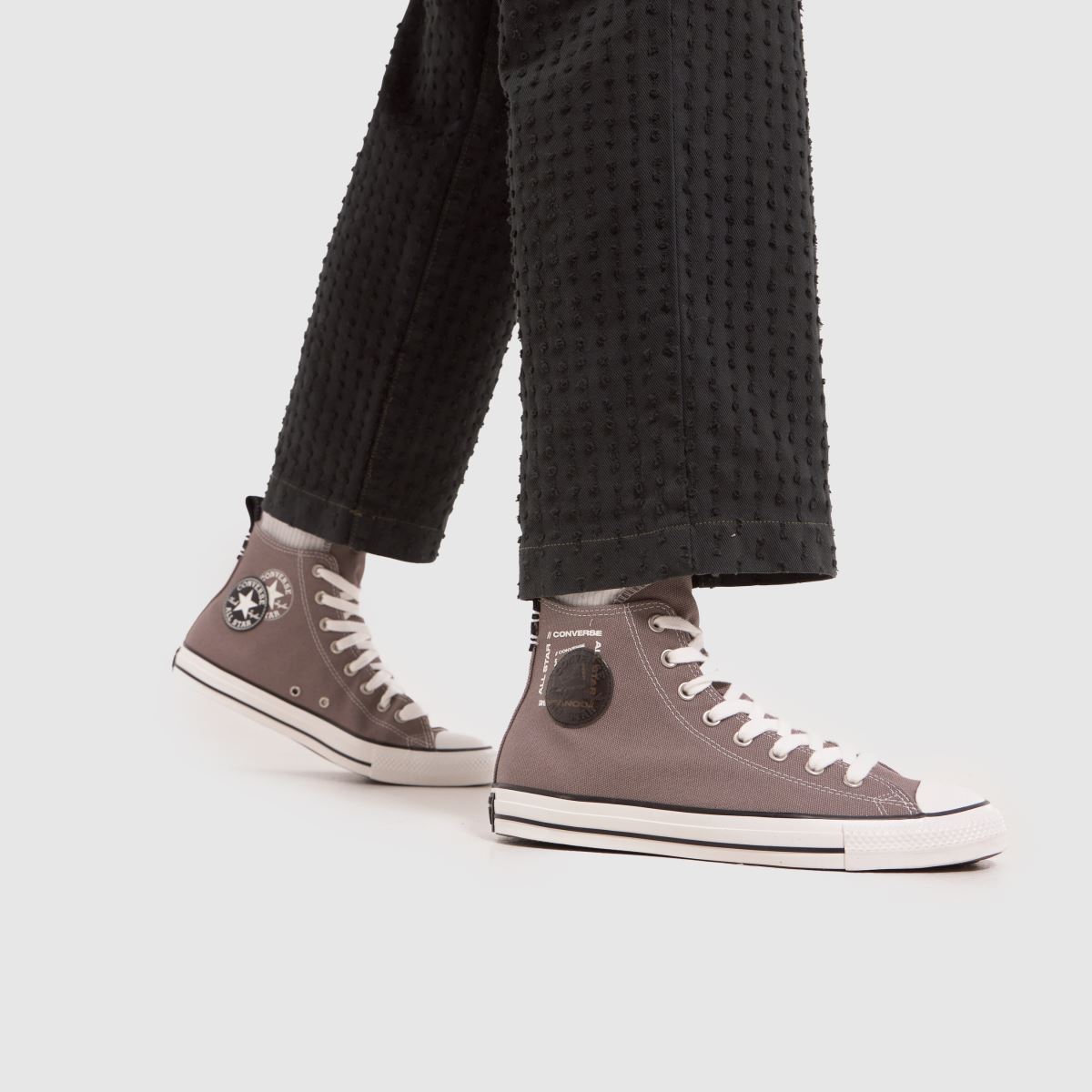 Converse – All Star – Grå höga sneakers
