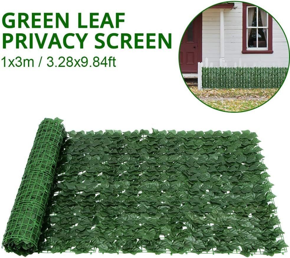 BlingBin Gartenzaun Künstliche Blätter Efeu Hecke Sichtschutz Windschutz Balkonverkleidung, (1-St), 1X3M