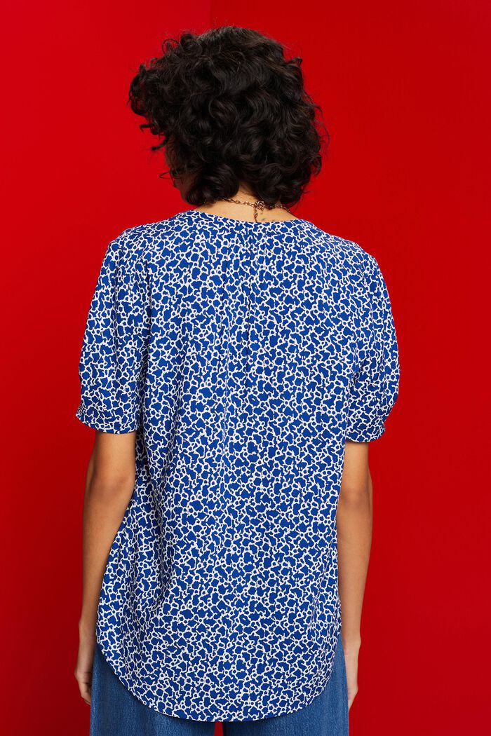 Florale Bluse mit V-Ausschnitt