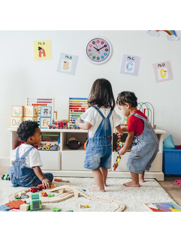 relaxdays Kinder-Wanduhr in Weiß - Ø 30 cm günstig kaufen onesize
