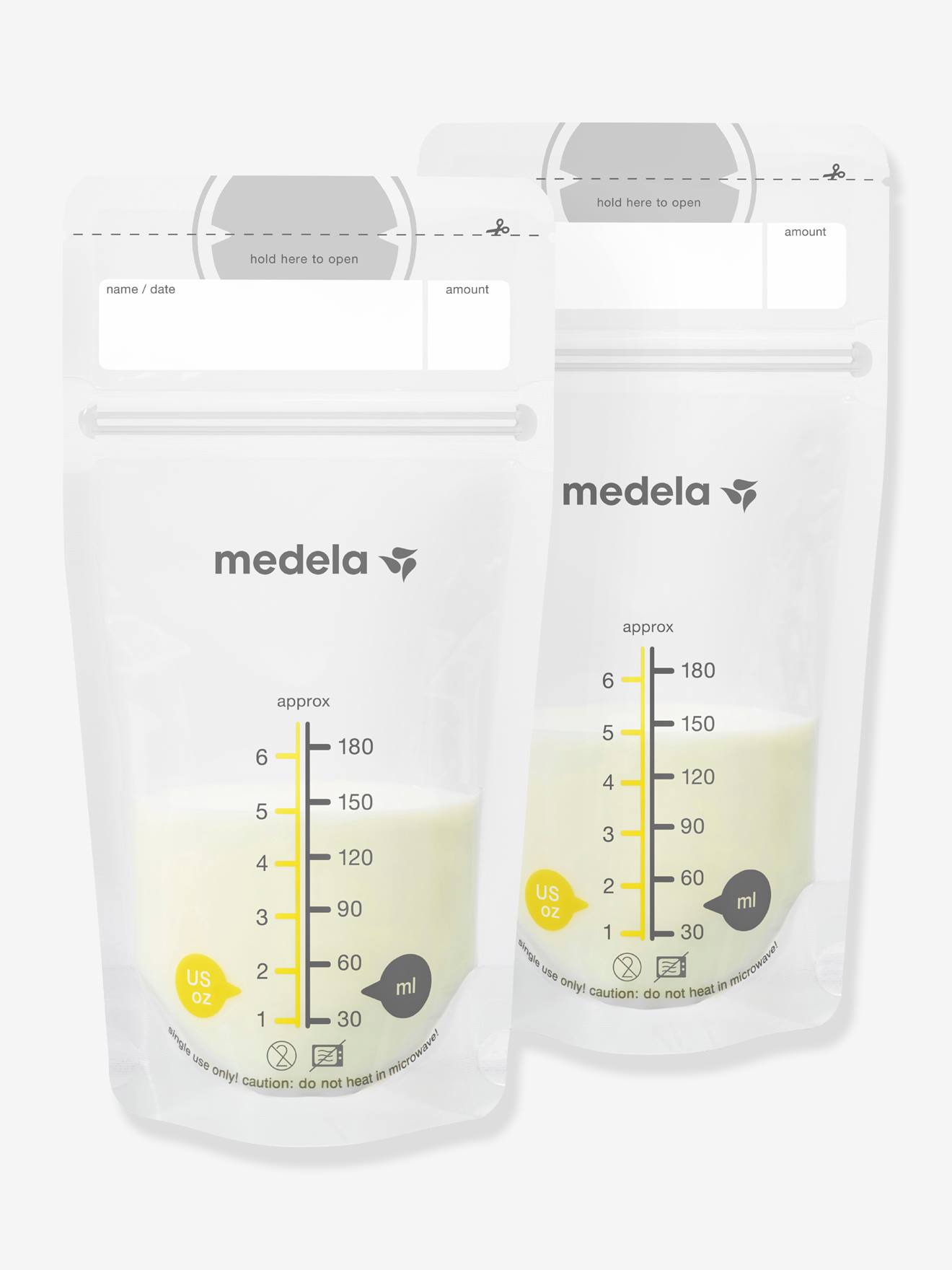 Boîte de 25 sachets de conservation pour lait maternel Pump & Save MEDELA transparent