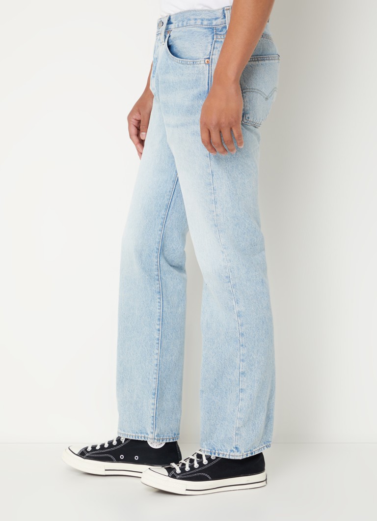 Levi's 501 straight leg jeans with light wash
