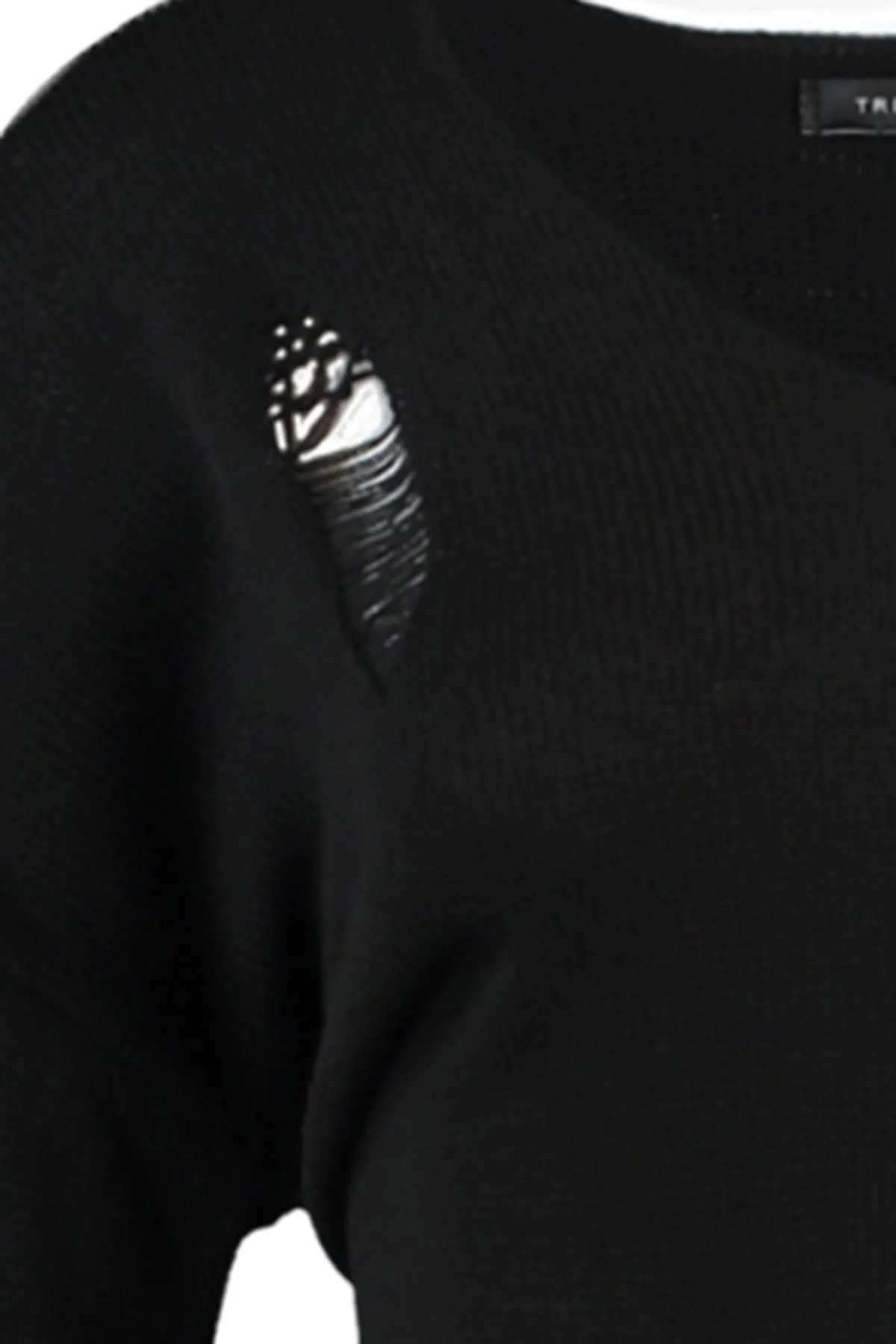 Trendyol Collection  Schwarzer fließender Strickpullover TWOAW20FV0033