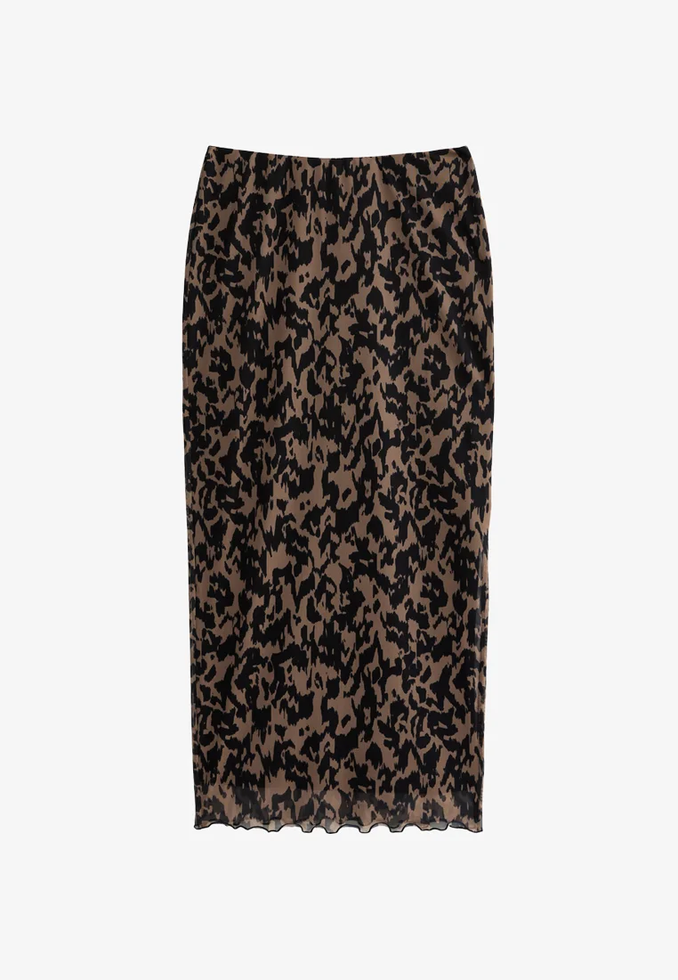 New Look ANIMALSPLIT HEM MIDI - Falda de campana