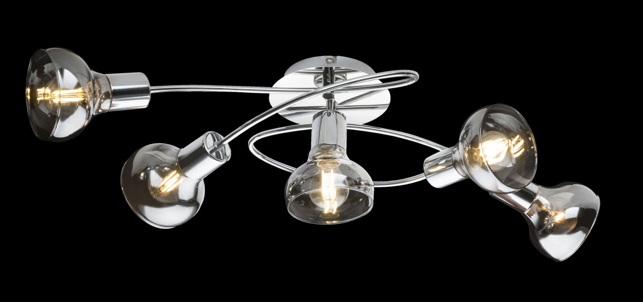 Globo Lighting - LOTHAR - Deckenleuchte Metall verchromt, 5x E14