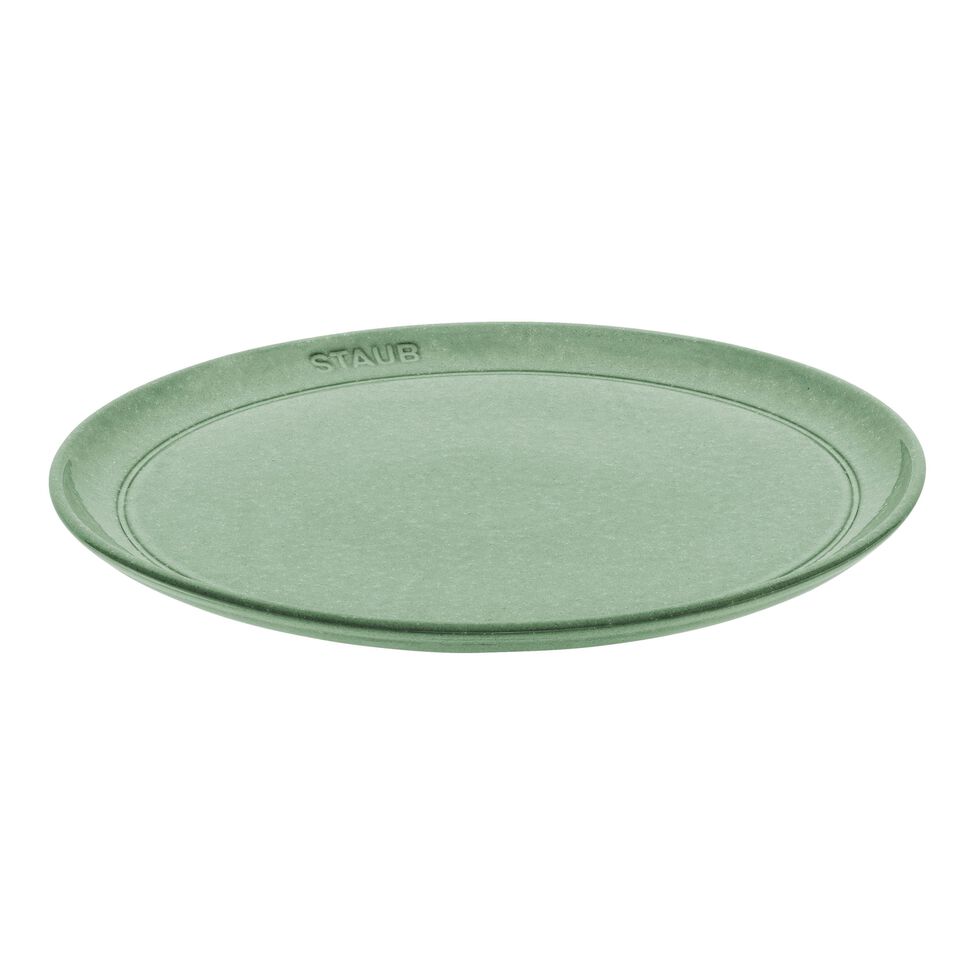 Teller flach 26 cm, Keramik, Salbeigrün