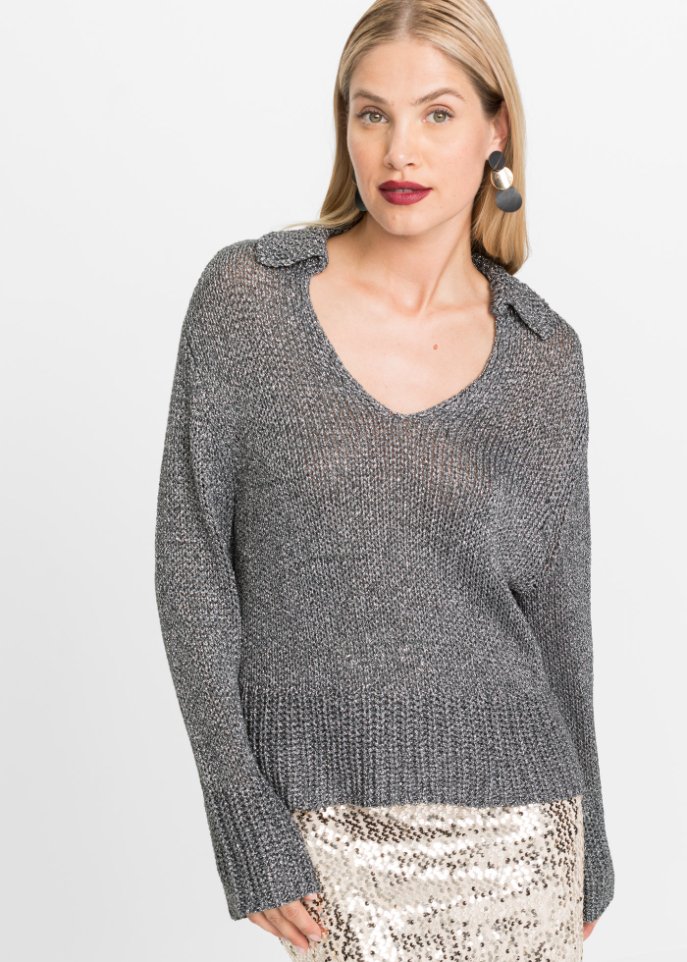 Strickpullover mit Kragen