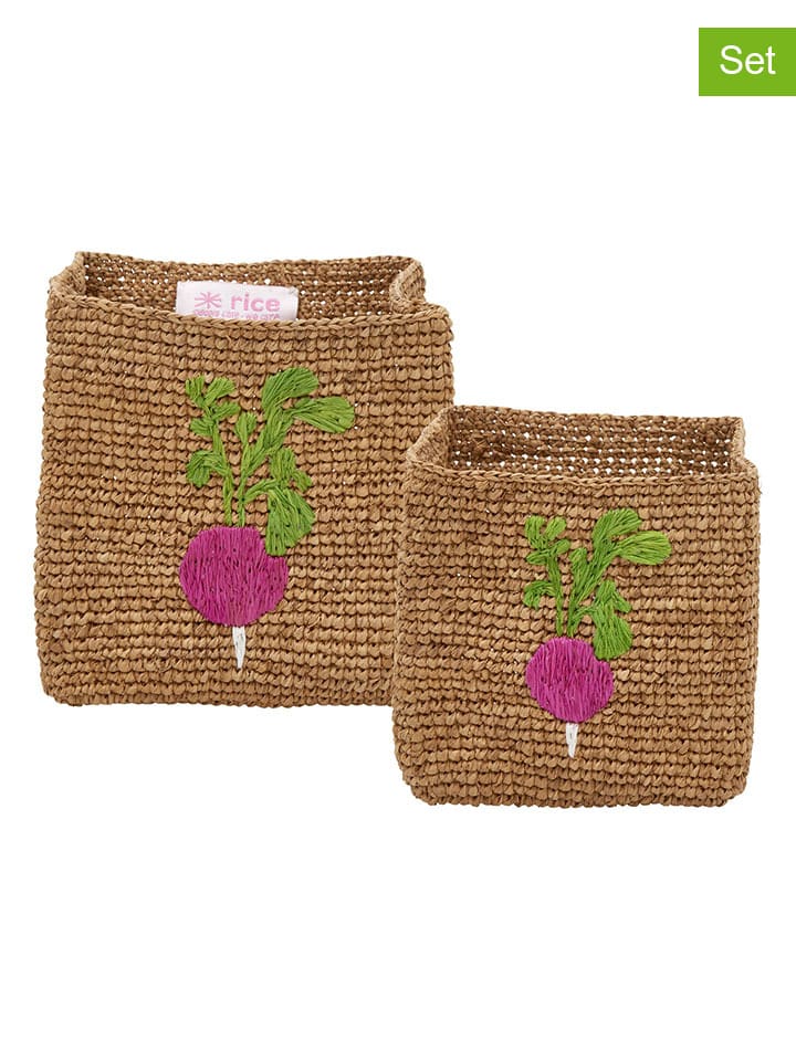 Rice 2er-Set: Aufbewahrungskörbe in Hellbraun günstig kaufen onesize
