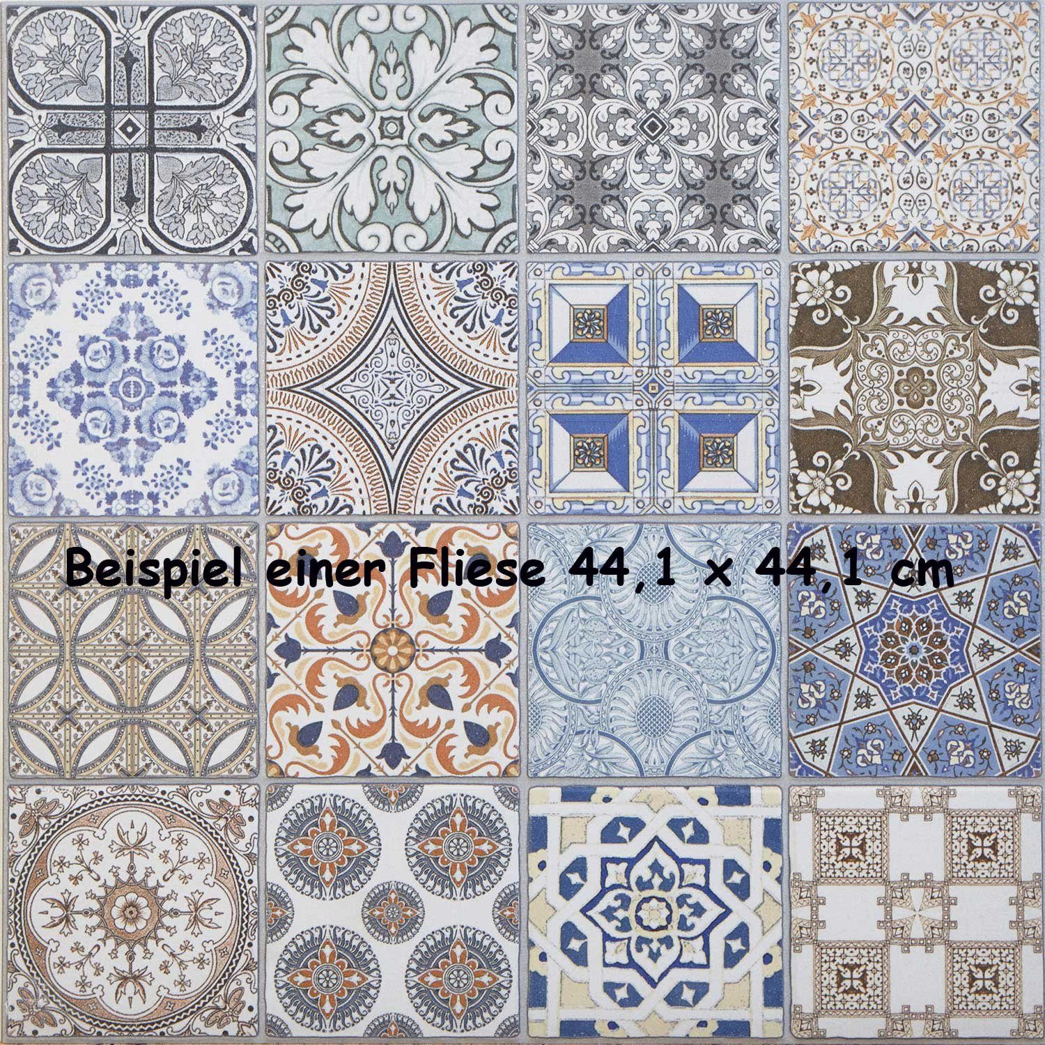 Casa Moro Wandfliese Orientalische Fliese Habib 44,1 x 44,1 cm, Patchwork, Patchwork Fliesen aus Feinsteinzeug, 1 qm für, schöne Küche Flur Bad & Küchenrückwand, FL6030